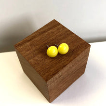 Load image into Gallery viewer, Yellow Shiny Mini Retro Button Stud Earrings