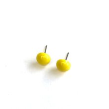 Load image into Gallery viewer, Yellow Shiny Mini Retro Button Stud Earrings