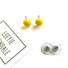 Load image into Gallery viewer, Yellow Shiny Mini Retro Button Stud Earrings