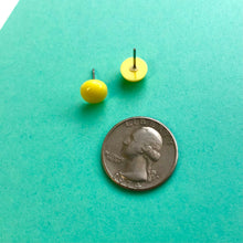 Load image into Gallery viewer, Yellow Shiny Mini Retro Button Stud Earrings