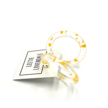 Load image into Gallery viewer, Yellow &amp; Clear Confetti Hoop Earrings - 1.75"