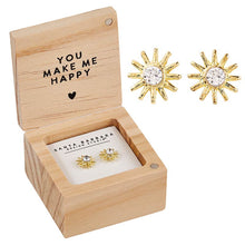 Load image into Gallery viewer, You Are My Sunshine Treasure Box Earrings | Sun-shaped Earrings in a Box | Gift for Her