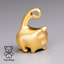 Load image into Gallery viewer, You Have the Balls - Adorable Kitty Cat Pendant Necklace 24K Yellow Gold