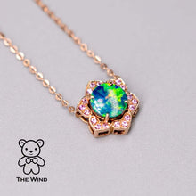 Load image into Gallery viewer, You Are in My Heart - Australian Doublet Opal Pink Sapphire Pendant 18K Rose Gold