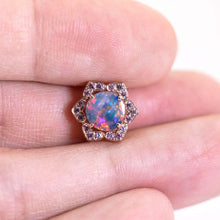Load image into Gallery viewer, You Are in My Heart - Australian Doublet Opal Pink Sapphire Pendant 18K Rose Gold