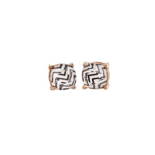 Load image into Gallery viewer, Zebra Stripes Square Stud Earrings