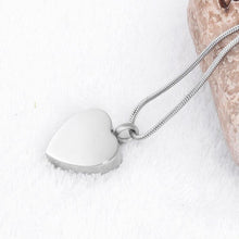 Load image into Gallery viewer, "Always by My Side" Engraved Silver Heart Cremation Urn Necklace