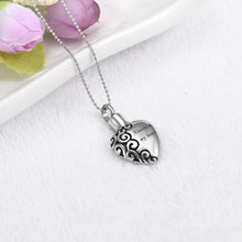 Load image into Gallery viewer, "Always In My Heart" Silver Heart Cremation Necklace