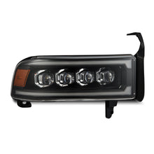 Load image into Gallery viewer, AlphaRex 94-01 RAM 1500 NOVA LED Proj Headlights Blk w/Activ Light/Seq Signal/SB DRL