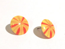 Load image into Gallery viewer, Yellow Firework Lucite Disc Stud Earrings