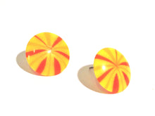 Load image into Gallery viewer, Yellow Firework Lucite Disc Stud Earrings