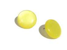 Load image into Gallery viewer, Yellow Moonglow Beveled Disc Stud Earrings