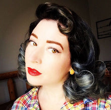 Load image into Gallery viewer, Yellow Firework Lucite Disc Stud Earrings