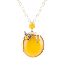 Load image into Gallery viewer, Yellow Agate Honey Drip Golden Necklace