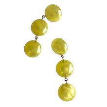 Load image into Gallery viewer, Yellow Aura Glow Tri Dot Drop Earrings